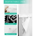 thumbnail image 3 of No Hook Shower Curtain with Snap in Liner, Boho White Geometric Striped Farmhouse Style Black Hotel Shower Curtains for Bathroom, Washable Shower Curtain Liner Set with Mesh Top Window, 36"x78", 3 of 6