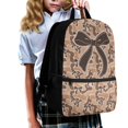 thumbnail image 2 of Aplkyhs School Backpack Set of 4 with Lunch Bag Pen Bag Set Bottle Sleeve for Girls Boys Multifunctional Pencil Case Suitable for Elementary Middle School High Brown Camo Bow, 2 of 6