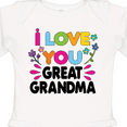thumbnail image 4 of Inktastic I Love You Great Grandma with Flowers Girls Long Sleeve Baby Bodysuit, 4 of 5