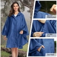 thumbnail image 3 of SaphiRose Unisex Rain Poncho Hooded Waterproof Raincoat Jacket for Adults Women Men, 3 of 5