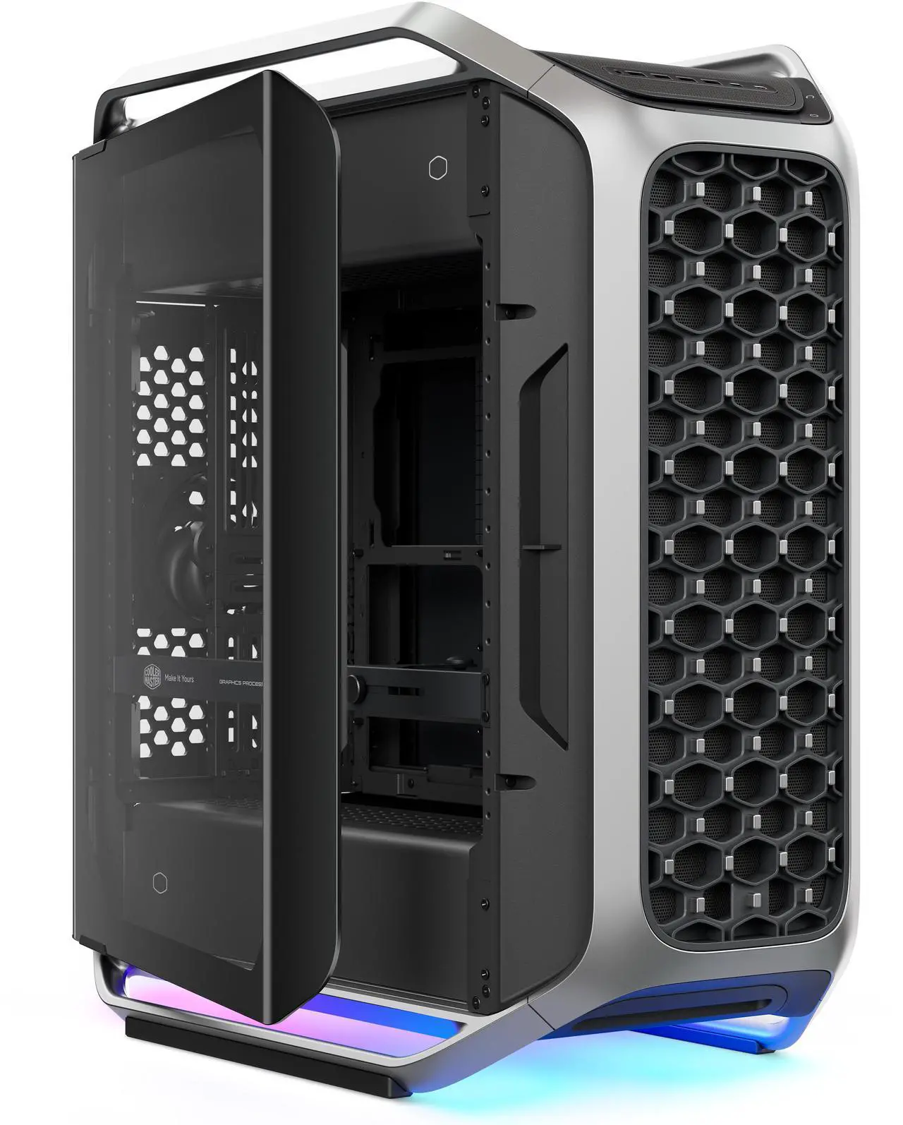 Cooler Master Cosmos Alpha Full Tower ATX PC Case - Flagship Curved Aluminum Frame, Powerful 200mm Dual Intake Fans, Fits 400mm GPUs & 420mm Radiators, ARGB Chassis Underglow, Limited Edition