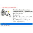 thumbnail image 2 of Power Brake Booster Vacuum Pump - Compatible with 2007 - 2008 BMW 328xi, 2 of 2