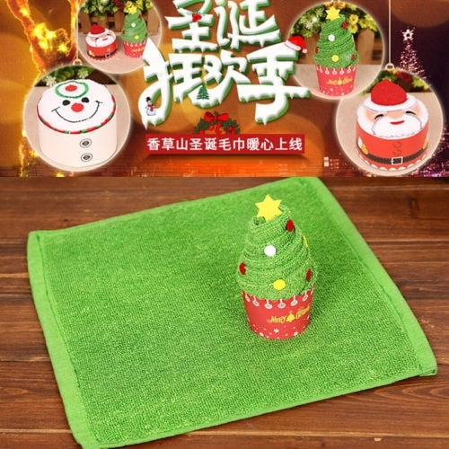 Details about   Christmas Creative Tree Santa Cake Snowman Party Cotton Towel Xmas Decor JA 
