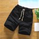 thumbnail image 1 of pstuiky Pantalones cortos para hombre, Pantalones cortos casuales de lino con bolsillo y cintura elástica para hombre, de color liso Pantalones cortos cargo, 1 of 5