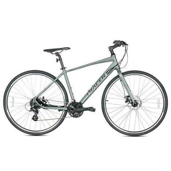 Tracer Bravery 700C 24 Speed Hybrid Aluminum Road Bike - Large-Matte Grey