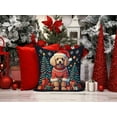 thumbnail image 2 of Apricot Toy Poodle Christmas Fabric Decorative Pillow 18 in x 18 in, 2 of 5