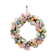 thumbnail image 3 of facefd Easter Colorful Egg Wreath Bunny Wall Hanging for Holiday Window Fence 35cm, 3 of 3
