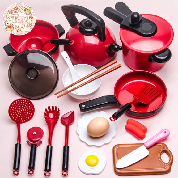 Pretend Play Toys, Large Simulation Home Kitchen Playset, Complete Cooking Accessory Kit, Multifunctional Role Play Station, Christmas Birthday Gifts, Toys for Toddler Baby Kids Boys Girls, Age 3 