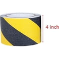 thumbnail image 2 of Cinta de tracción antideslizante: mejor agarre, fricción, adhesivo abrasivo para escaleras, seguridad, escalones de escalera, interior - 4" X 16 pies - exterior (4", amarillo + negro), 2 of 4