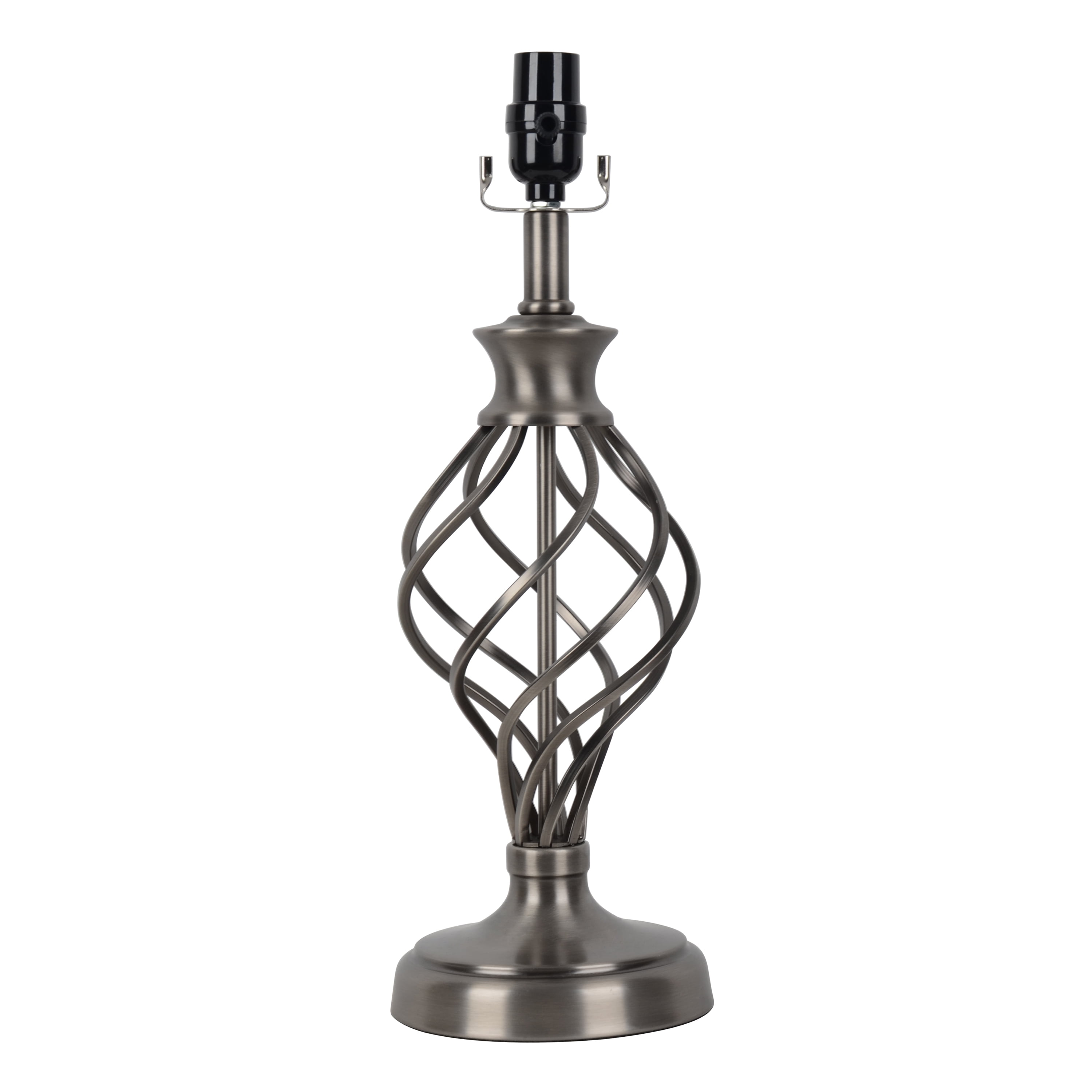 Better Homes & Gardens Metal Twisted Iron Cage Lamp Base, Nickel Finish
