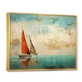 thumbnail image 2 of Designart "Boat modern Coastline III" Boat Floater Framed Canvas Art Print, 2 of 7