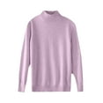 thumbnail image 5 of Womens Sweaters For Women Sweaters Semi Turtleneck Long Sleeve Solid Color Pullover With A Base Shirt Autumn & Winter Warm Loose Knitted Sweater Polyester Fabric Fall Sweaters For Women, 5 of 5
