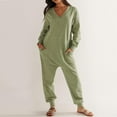 thumbnail image 6 of HSHMT One Piece Jumpsuits For Women Women's Casual Loose Jumpsuits Long Sleeve V Neck Oversized Rompers Baggy Overalls Pajamas, 6 of 8