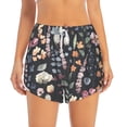 thumbnail image 2 of Balery Wildflower Watercolor 1 Pantalones cortos deportivos para mujer con forro y dos bolsillos, elásticos, para entrenamiento, gimnasio, yoga-Large, 2 of 7