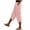 Pink, variant on Admvng Capris Pants for Women Casual Loose Summer Comfy Wide Leg Elastic Waist Breathable Capri With Pockets Size S-2XL