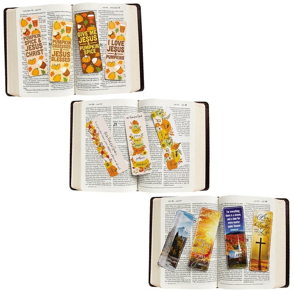Fun Express 2" x 6" Bulk 72 Pieces Religious Fall Bookmark Assortment