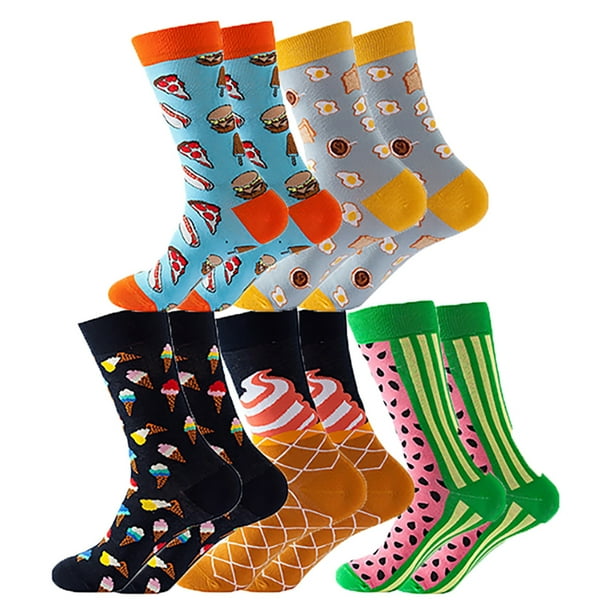 Women Socks Funny Fashion 5 Pairs Cotton Silly Printed Funky Socks
