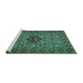 thumbnail image 2 of Ahgly Company Machine Washable Indoor Rectangle Persian Turquoise Blue Traditional Area Rugs, 2' x 3', 2 of 4