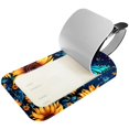 thumbnail image 2 of Square 2Pack PU Leather Sunflower Butterfly Cruise Luggage Tag with Privacy Cover and Name ID Tag for Travel Handbags Backpacks Luggage Tags, 2 of 6