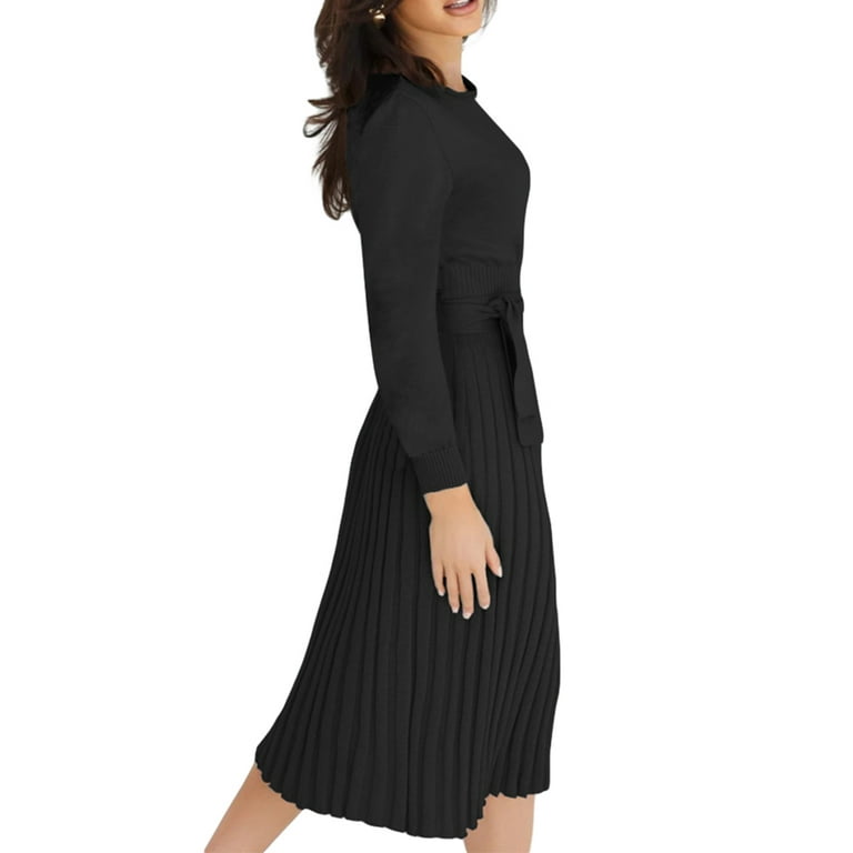 Elegant plain lantern sleeve round cheap neck maxi dress