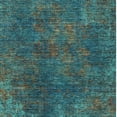 thumbnail image 5 of HomeRoots 612365 5 x 8 ft. Teal Blue, Navy Blue & Brown Abstract Washable Indoor & Outdoor Rectangle Area Rug, 5 of 5