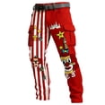 thumbnail image 3 of XIAONU Mens Clown Castle Star Striped Print Pants Relaxed Fit Full Length Belted Trousers Lightweight Playful Bottoms, 3 of 5