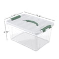 thumbnail image 3 of Vareone 6-Pack 14 Quart Plastic Storage Boxes, Plastic Latch Bin, Clear, 3 of 6