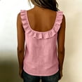 thumbnail image 5 of ClodeEU Women's Cute Square Neck Ruffle Trim Tank Top, Casual Sleeveless Blouse Pink,Women's Plus XXL, 5 of 8
