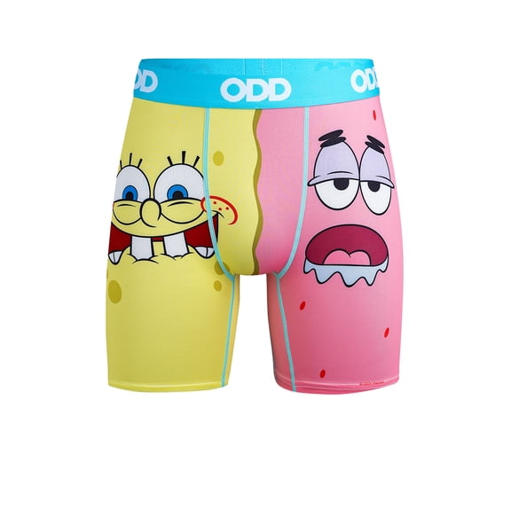ODD SOX – SpongeBob & Patrick Men’s Boxer Briefs – Funny Cartoon Graphic Underwear – Mens Large –