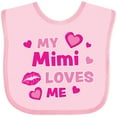 thumbnail image 3 of Inktastic Valentine's Day My Mimi Loves Me Hearts and Lips Boys or Girls Baby Bib, 3 of 4