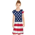 thumbnail image 5 of LSLJS Robe du 4 Juillet pour Filles Tout-Petits Robe d'Été Rayée Drapeau Américain Tenue Patriotique pour Enfants, 5 of 5