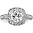 thumbnail image 5 of Sterling Silver Rhodium-Plated 8mm Center Cz Halo Ring (Size 6) Made In China qr6943-6, 5 of 6