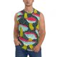 thumbnail image 1 of Fotbe Green Mushroom Men's Camiseta sin Mangas Estampada para Hombres, Playera Casual para Gimnasio, Entrenamiento, Playa-Large, 1 of 7