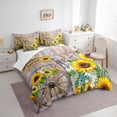 thumbnail image 3 of Homewish Rustic Sunflower 7-Piece Bedding Comforter Set,Country Farmhouse Lodge King Bedding Sets,Yellow Floral Bed Sheets For Boys Girls,Breathable Home Decor, 3 of 8