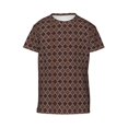 thumbnail image 6 of Fuzoiu Brown Gold Grid Print Youth Short Sleeve T-Shirt,Youth Dry-Fit Active Athletic T-Shirt,Short Sleeve Tops Tees for School, Sports, and Casual Wear, 6 of 6