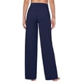 thumbnail image 3 of Pantalones de yoga Willit para vestido ancho con bolsillos, talla L, color azul marino, 3 of 7