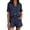 Navy, variant on Tanghaowl Short Sets for Women, Women's Shorts Set 2 Piece Summer Short Sleeve Shirt and Shorts Beach Outfit Lightweight - Design Casual Daily Fashion White XXL