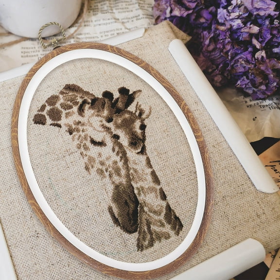 Masteelf Wood Embroidery Hoop Stand Light Brown Adjustable and Durable for Embroidery Use 7.9 Inches