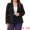 Black, variant on DARING DIVA Women's Plus Notched Lapel Long Sleeve Notched Lapel Business Blazer 1X Navy Blue