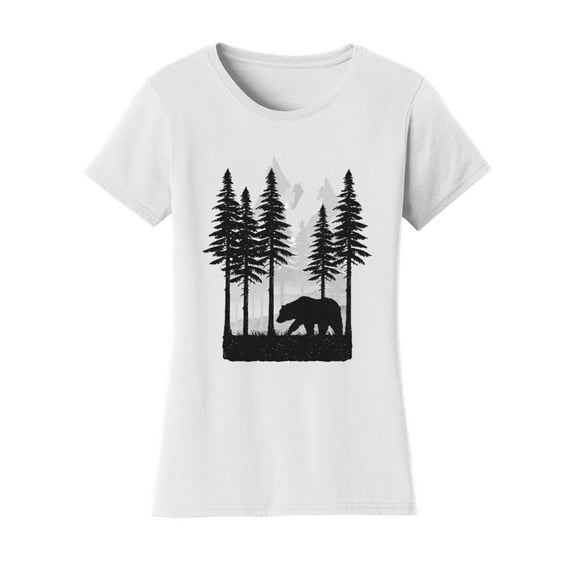Gravity Trading Womens Winter Bear Solar Color Changing Shirt Sun Tee, White L
