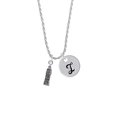 thumbnail image 2 of Delight Jewelry Silvertone London's Big Ben Clock Tower Silvertone Script Initial Disc - I - Charm Necklace, 20"+3", 2 of 4