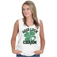 thumbnail image 4 of Shamrock Good Luck Charm St. Pattys Tank Top Tee Shirt Women Brisco Brands S, 4 of 5