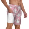 thumbnail image 3 of Balery Rabbit And Flower Mens Swim Trunks Swim Shorts for Men Quick Dry Inseam Beach Shorts with Compression Liner Pocket-XX-Large, 3 of 9
