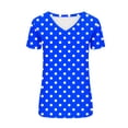 thumbnail image 3 of qucoqpe Women's Summer Tops Fashion Casual Polka Dot V-Neck Short Sleeve T-Shirt Blouses– Trendy Lounge & Everyday Wear‌, 3 of 5