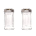thumbnail image 1 of Ensemble de 2 Distributeurs Rétro d'Assaisonnement Multi-Usages pour Épices, Pot en Verre, Couvercle en Acier Inoxydable Perforé, 1 of 5