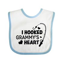 Inktastic I Hooked Grammy's Heart with Fishing Rod Boys or Girls Baby Bib