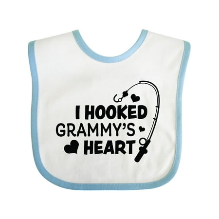 

Inktastic I Hooked Grammy s Heart with Fishing Rod Gift Baby Boy or Baby Girl Bib