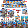 thumbnail image 4 of Vajilla de dibujos animados de Anime, decoración para fiesta de feliz cumpleaños, favorito del niño, 1 unidad, bolsas de regalo sorpresa, adorno para tarta, suministros para Baby Shower, 4 of 5