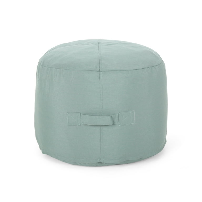 Petra Outdoor Water Resistant Fabric 4.5' Bean Bag and 2' Ottoman Pouf Set,  Teal