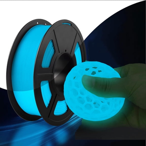 Glow in The Dark Blue 95A TPU 3D Printer Filament, 250g Spool, 1.75mm, for FDM 3D Printers